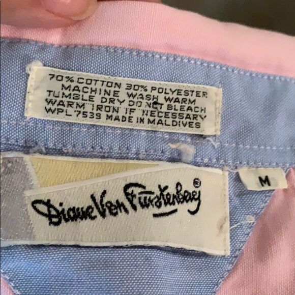 Vtg Diane Von Furstenberg pink button down… - Picture 6 of 7
